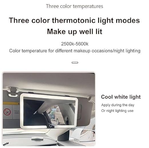 Car Vanity Mirror with 3 Light Modes