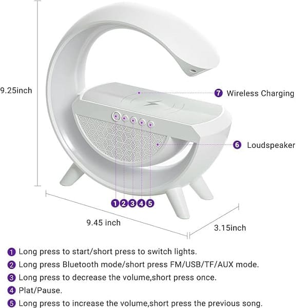 4 in 1 Bluetooth Charger and Speaker with RGB