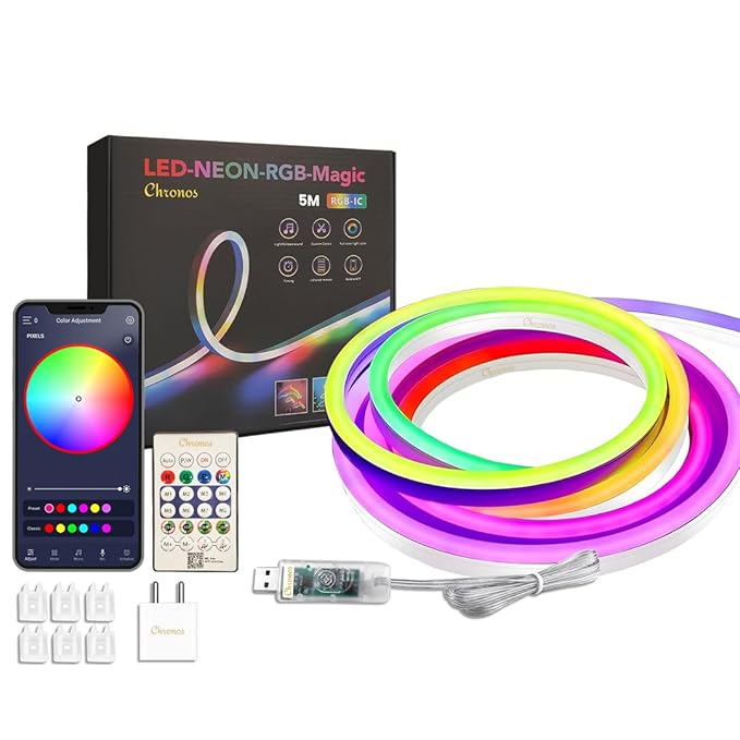 5 Meter Smart Neon Strip Lights | Neon Rope Lights