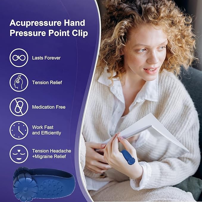 Sugar Control LI4 Acupressure Point Clip, Headache, Migraine &Tension Relief Light Weight, Supporting Acupressure Relaxation, Stress Alleviation, Pressure Point Clip