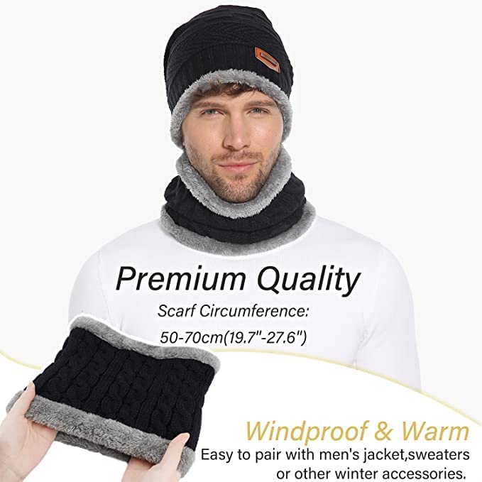 Unisex Wool Beanie Cap & Muffler "BEST FOR WINTERS"