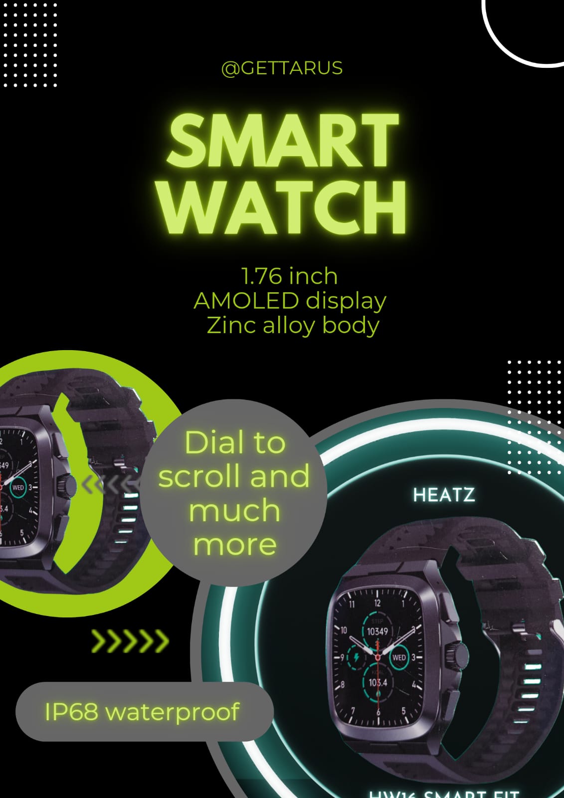 HEATZ™ HW16 Smartwatch! Smart Fit Collection!