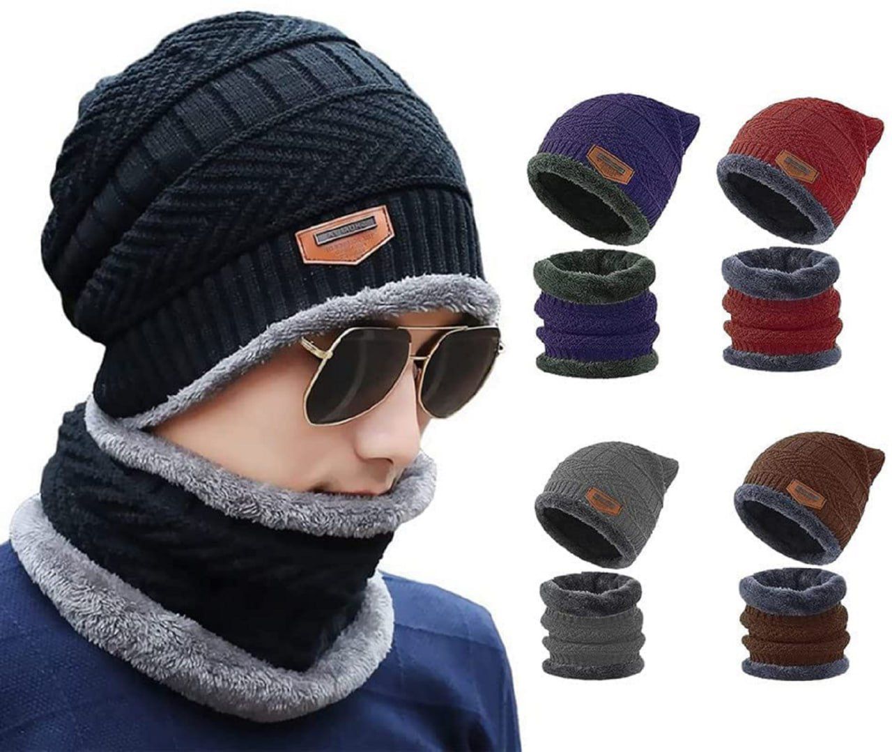 Unisex Wool Beanie Cap & Muffler "BEST FOR WINTERS"