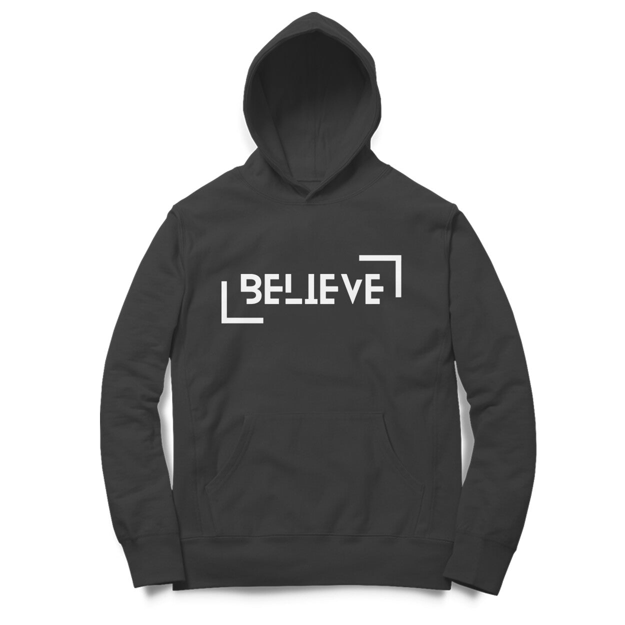 " BELIEVE " Unisex Hoodie in black color